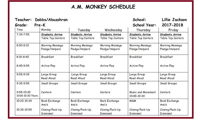AM schedule 